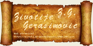 Životije Gerasimović vizit kartica